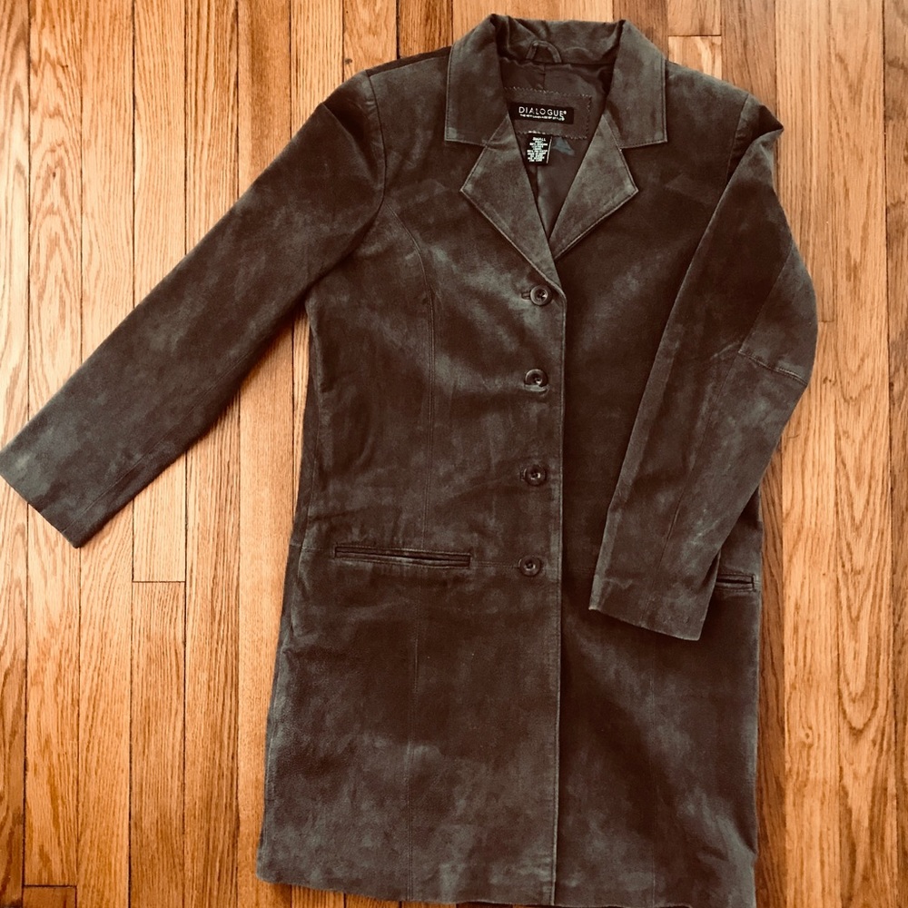 Mid-length suede coat